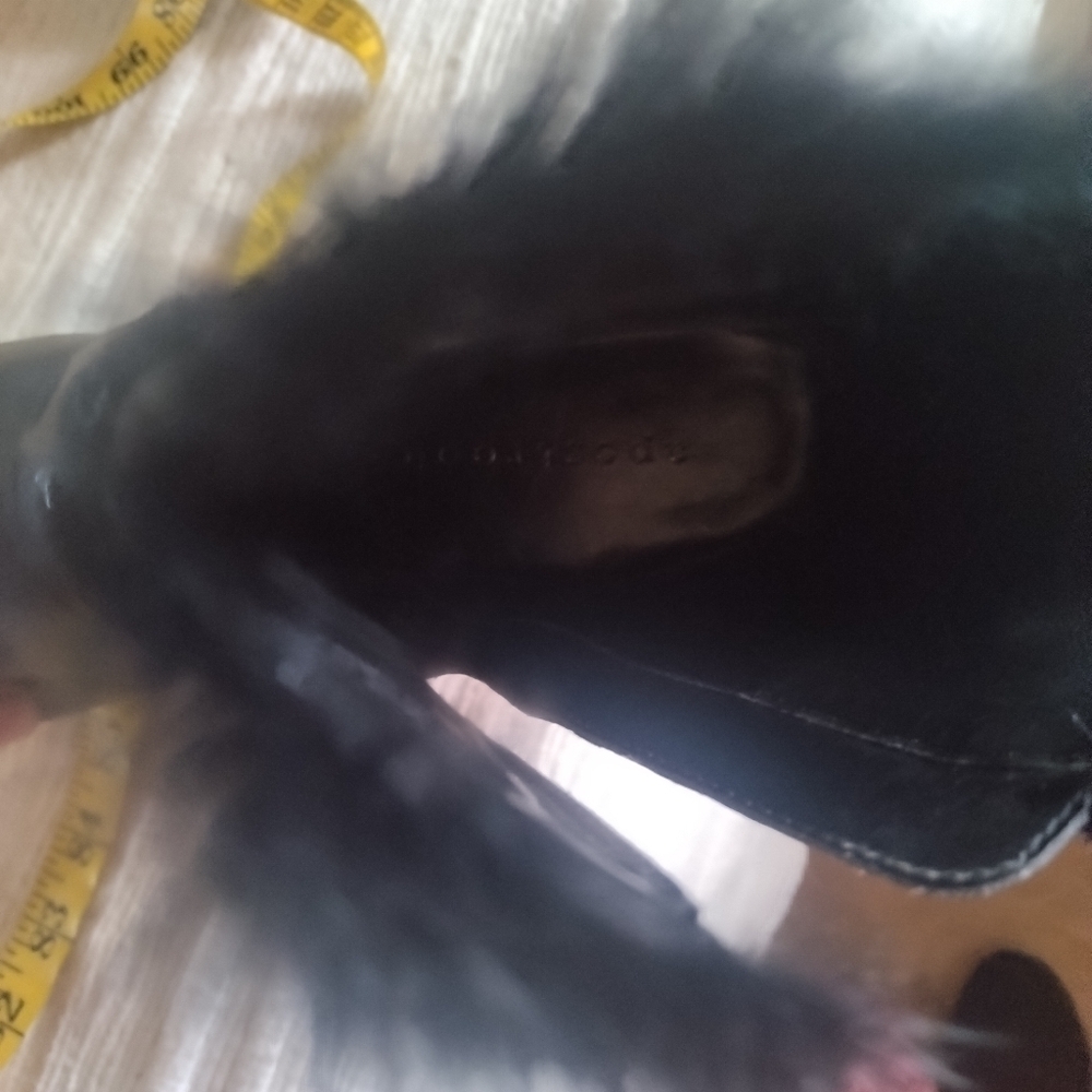 Black Ankle Boots with Square Toe and Glossy Finish - Picture 8 of 11